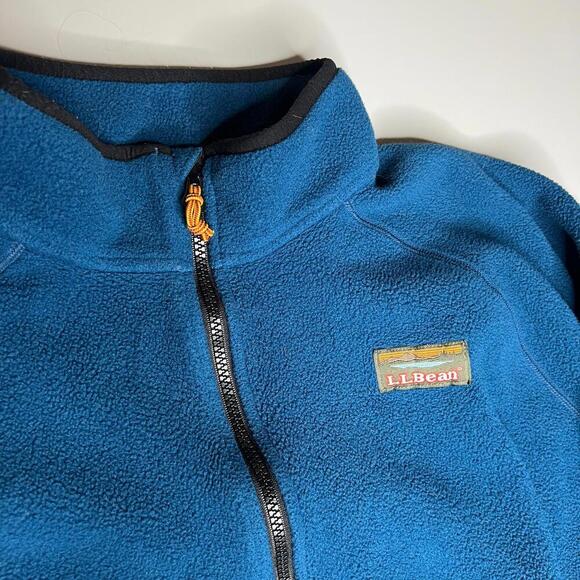 L.L.Bean Men’s XL Blue & Black Fleece Pullover Jacket – Recycled Polyester - Picture 6 of 7